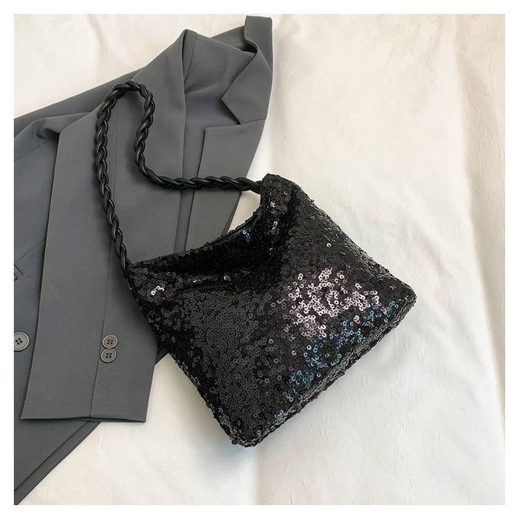 Fashionable sequined single-shoulder bag