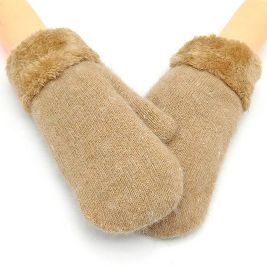 Cute Bunny Fur Mittens ? Warm Double Fleece_CWAG0250