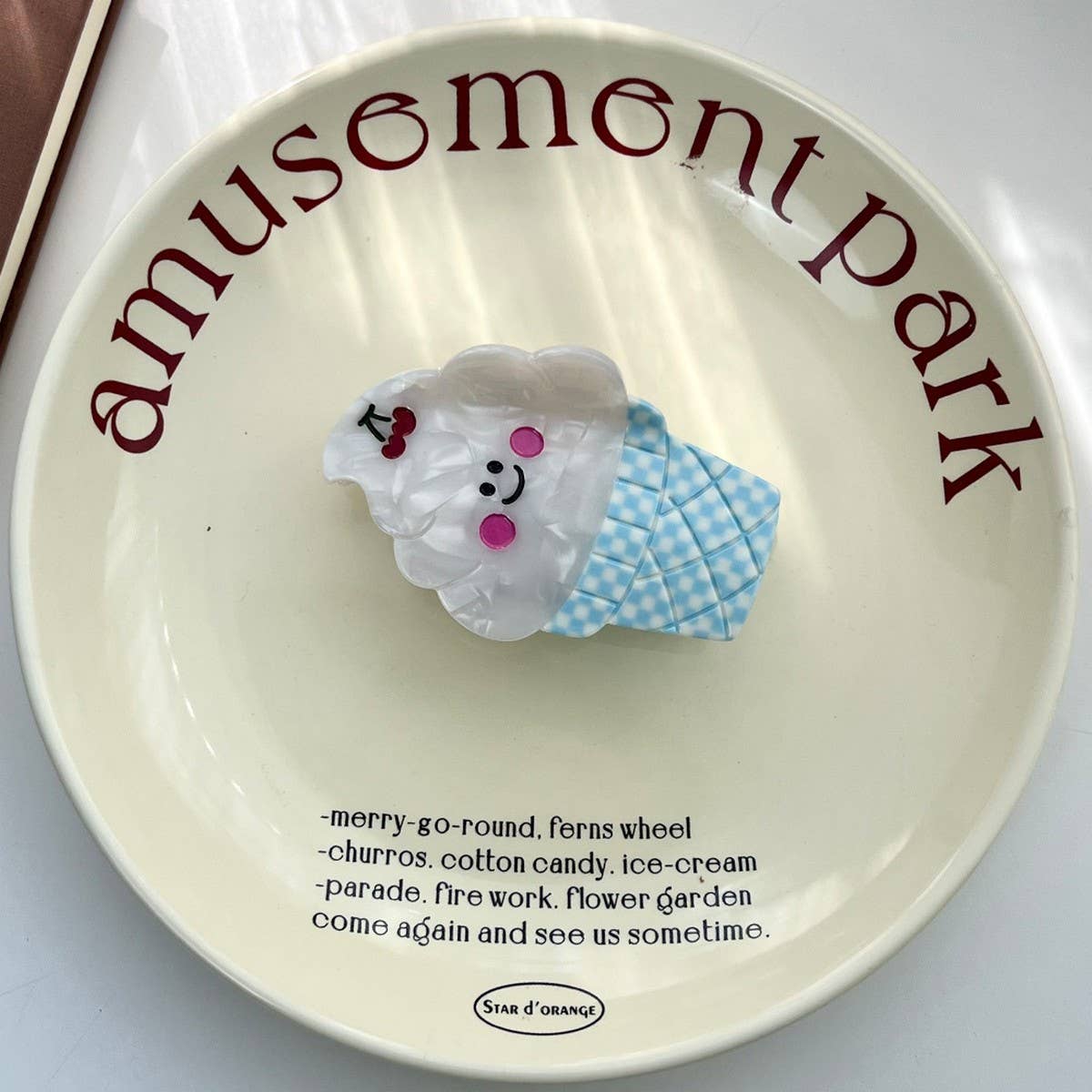 Ice Cream Cone Acetate Hair Claw Clip