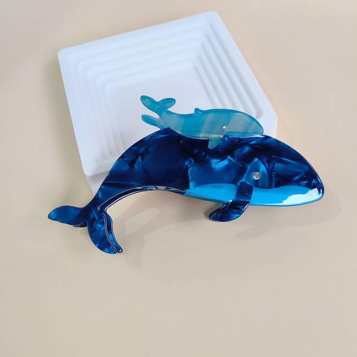 OCEAN WHALE SHELL FISH SEASHELL HAIR CLAW CLIPS_CWAHA0550