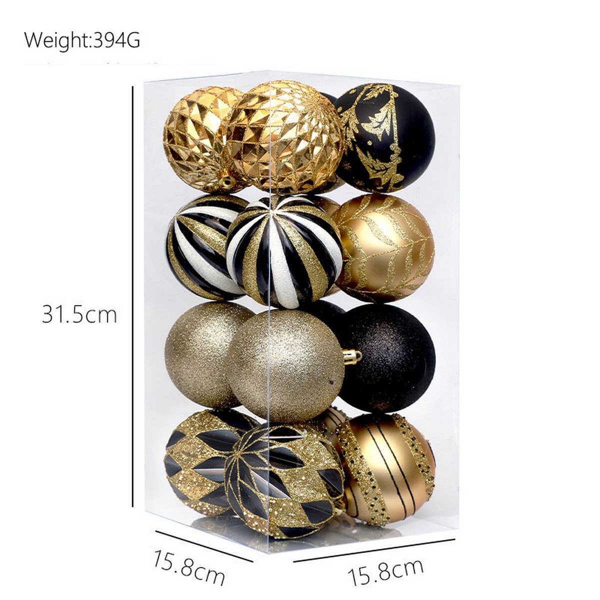 16pcs 8cm Painted Christmas Ball Ornament Set_CWMM9881