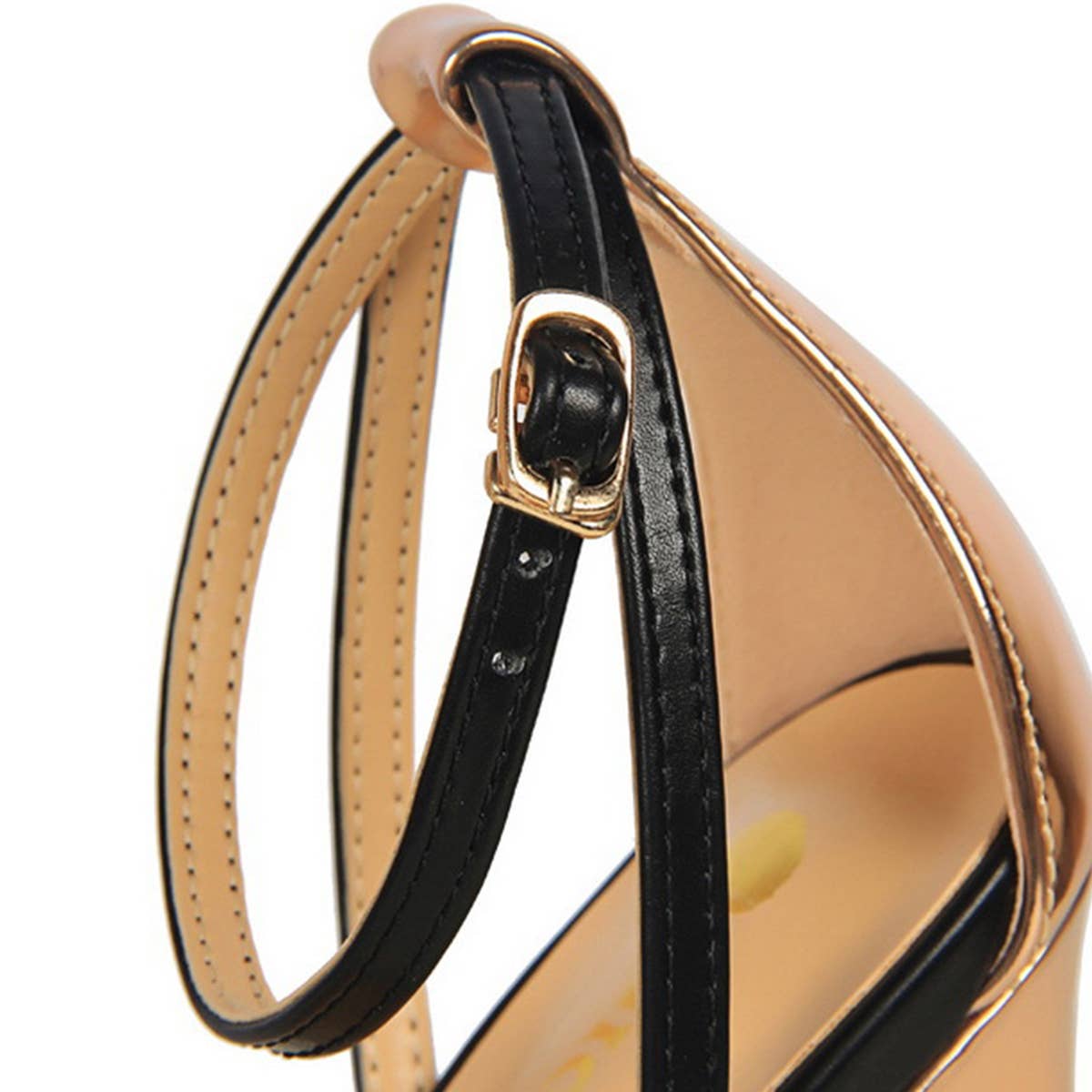 COLOR MATCHING OPEN TOE HOLLOW STILETTO HEELS