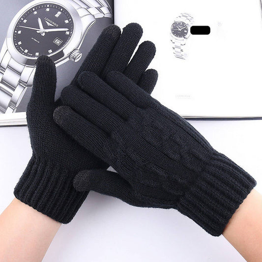 WINTER MEN'S TOUCH SCREEN JACQUARD KNITTED GLOVES_CWAG0229