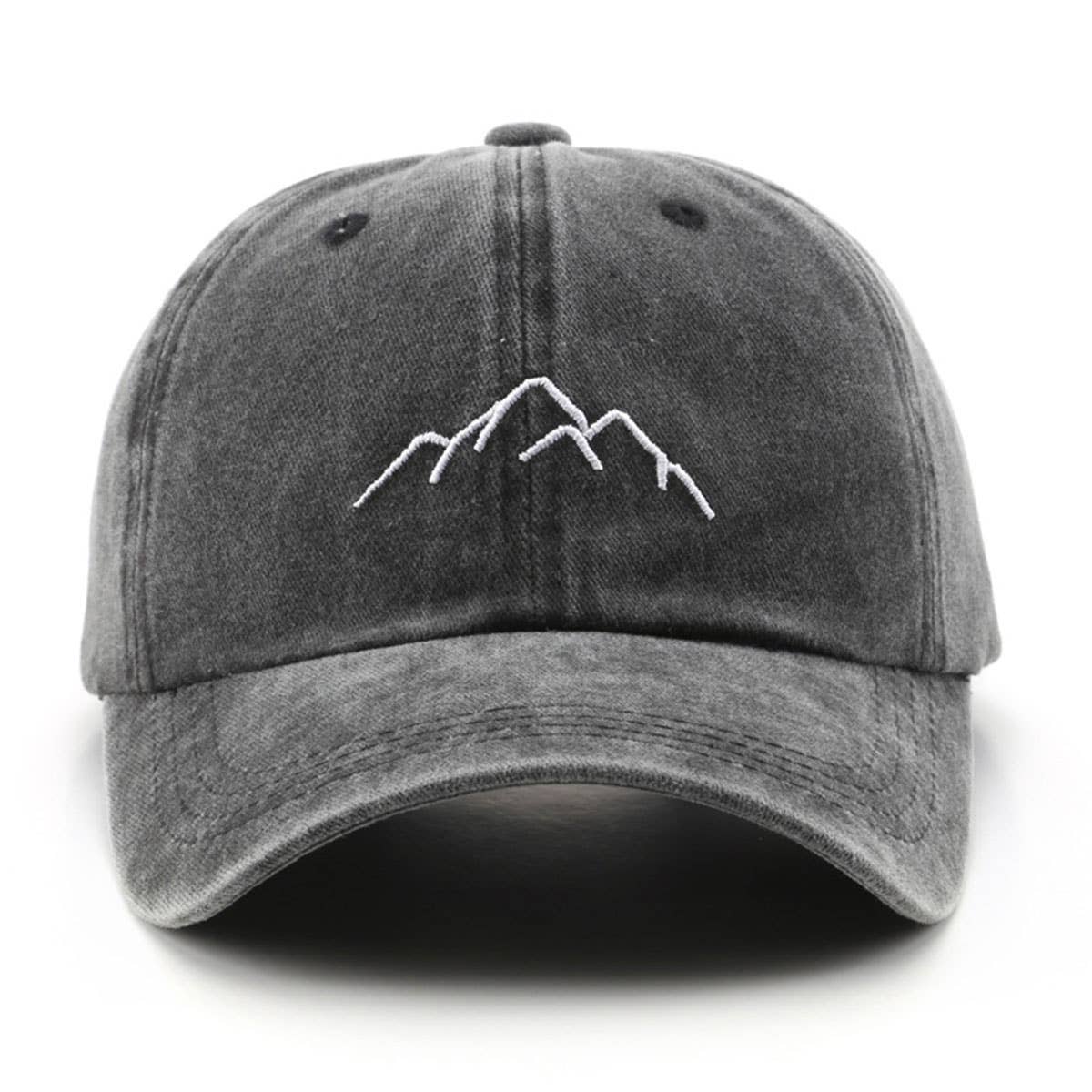 Vintage Washed Distressed Mountain Embroidery Cap_CWAH1275