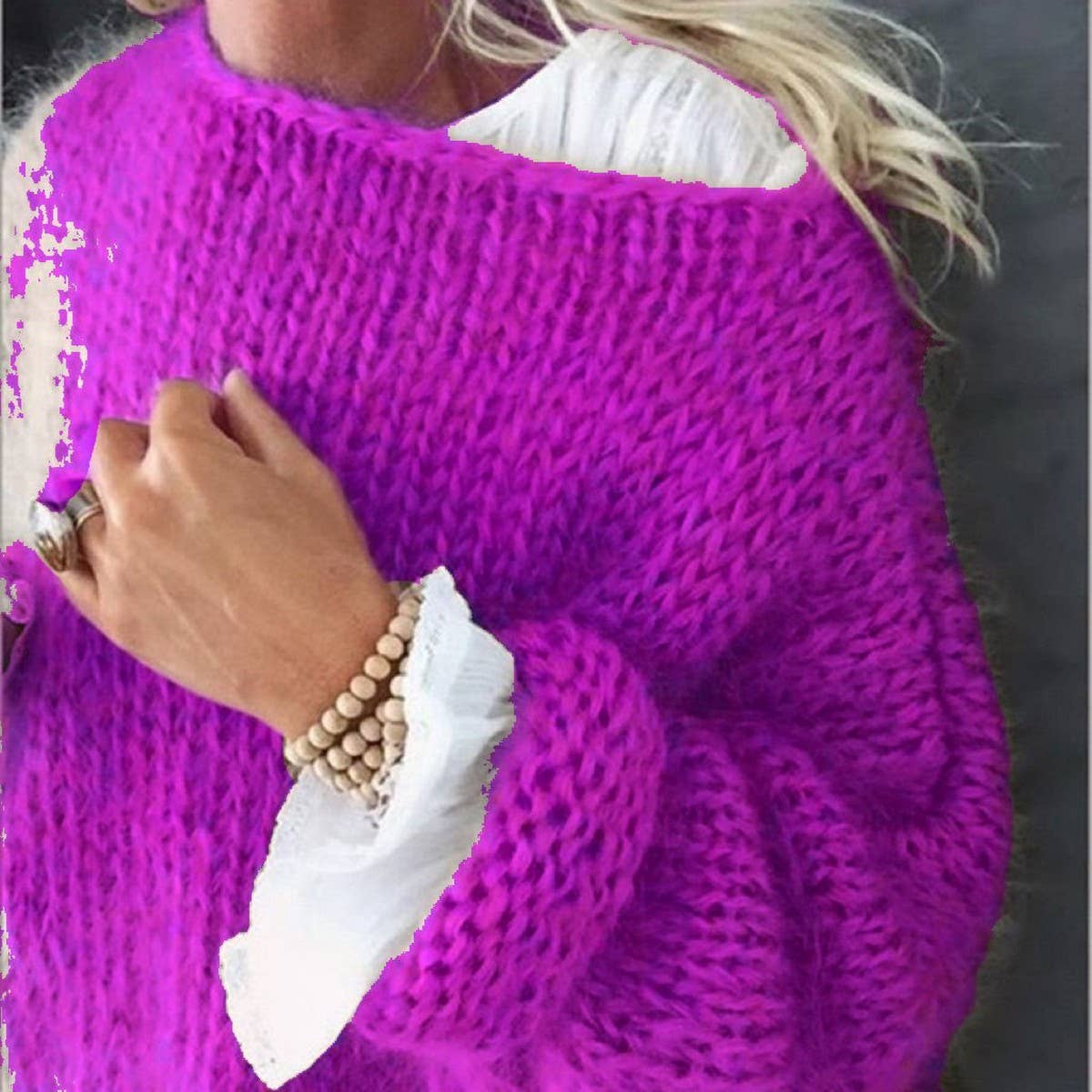 Women's Faux Mohair Knit Sweater Fall/Winter