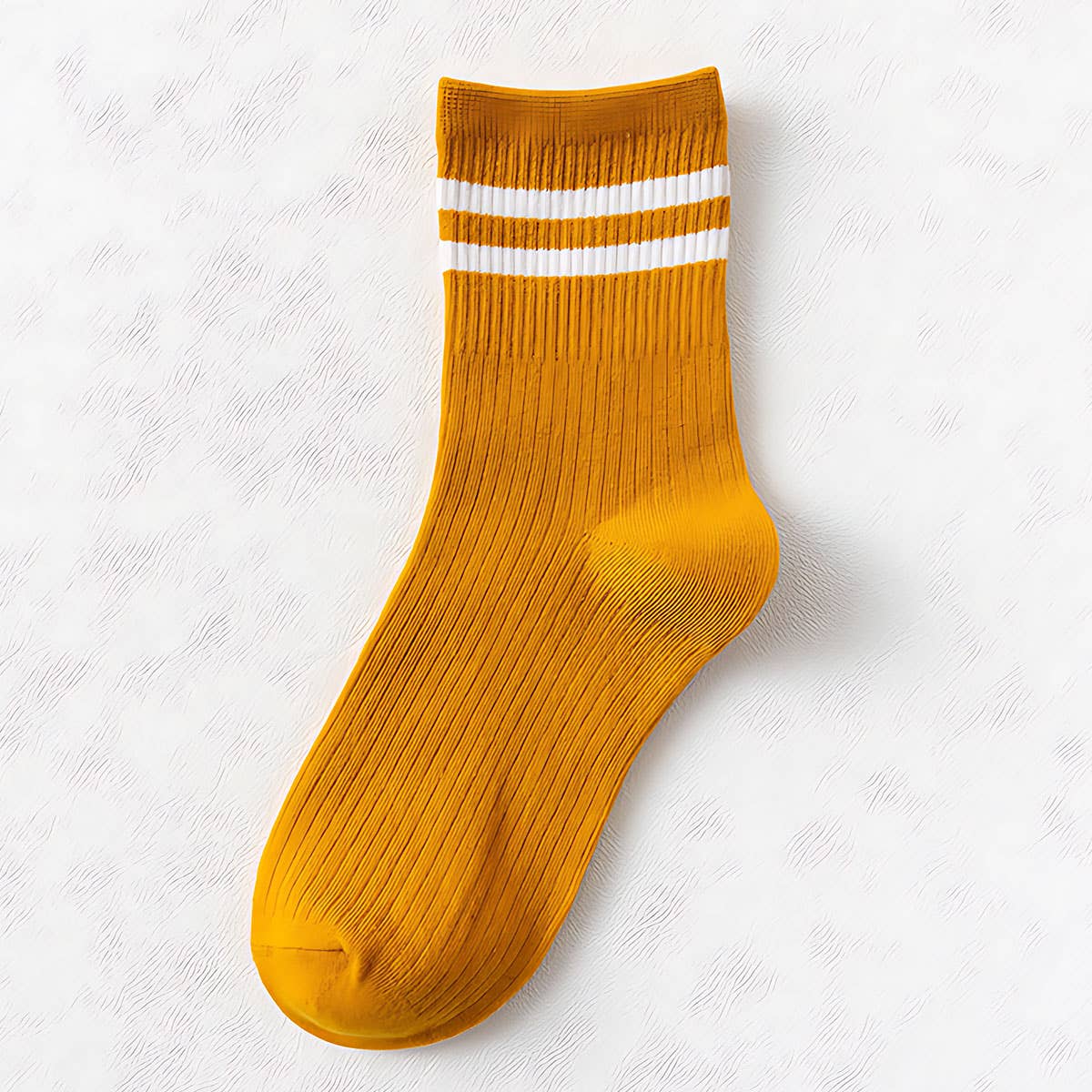 2-Stripe Cotton Mid Socks for Women, Wholesale_CWMS070