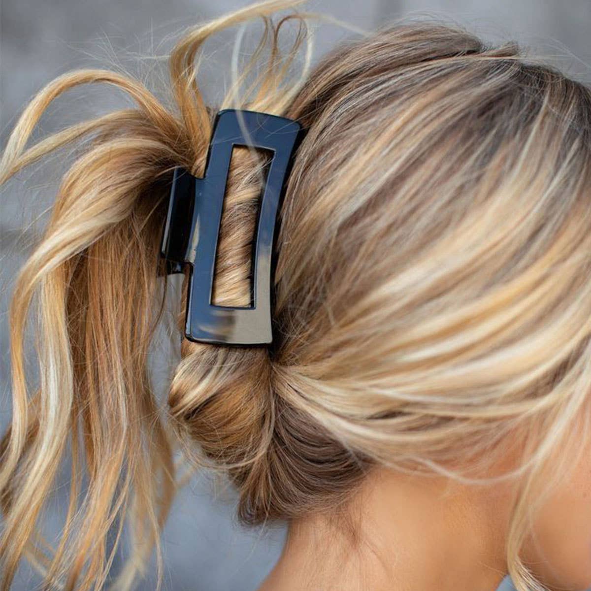 3.35" Minimalist Rectangle Hair Claw Clip_CWAHA0088