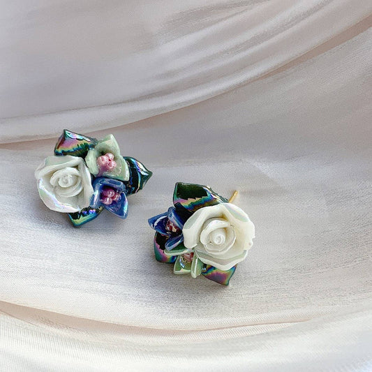 VINTAGE ART CAMELLIA FOREST EARRINGS