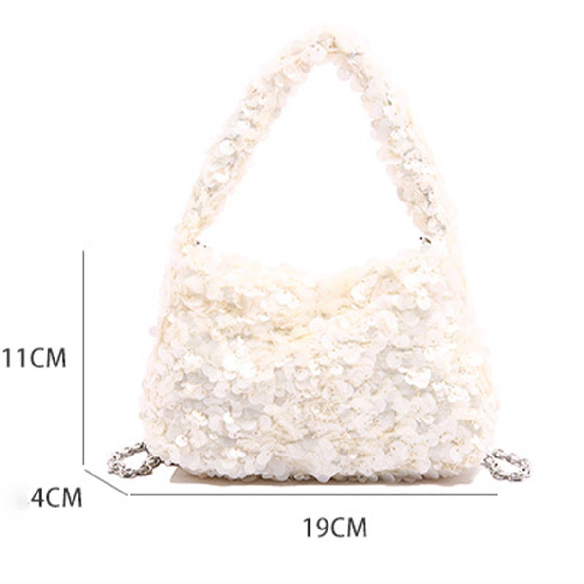 Sequined versatile pleated crossbody bag
