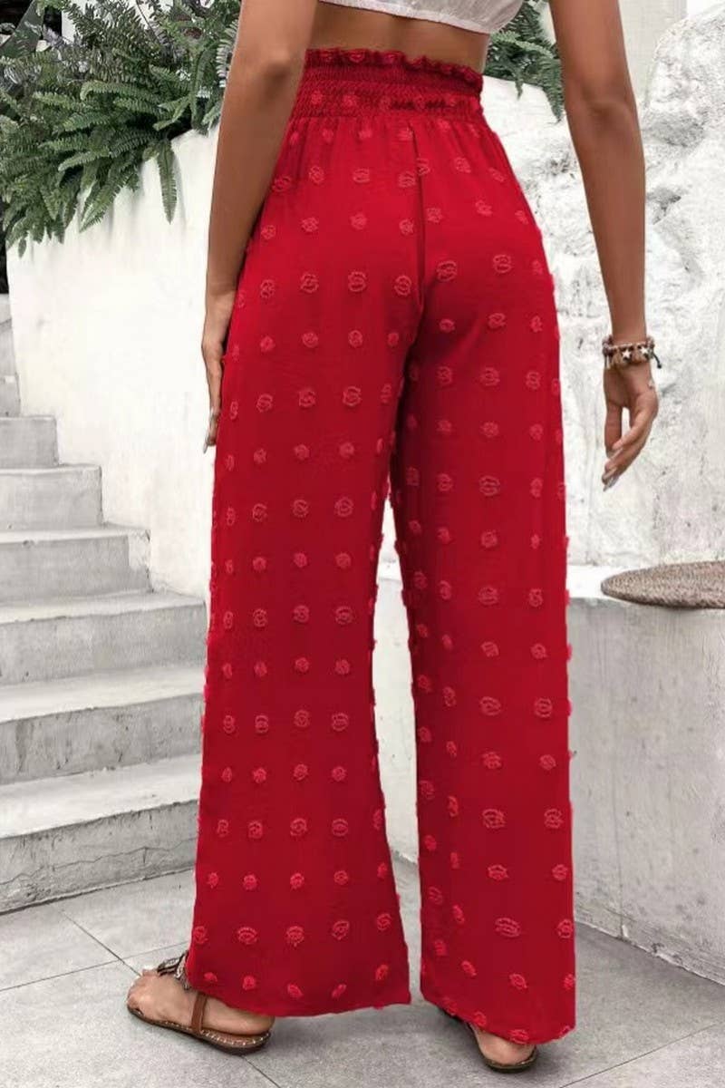CWBLP1977_HIGH WAIST JACQUARD WIDE LEG LOUNGE PANTS