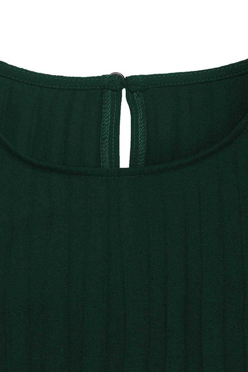 CWDMD4817_ELEGANT ROUND NECK HIGH WAIST DRESS