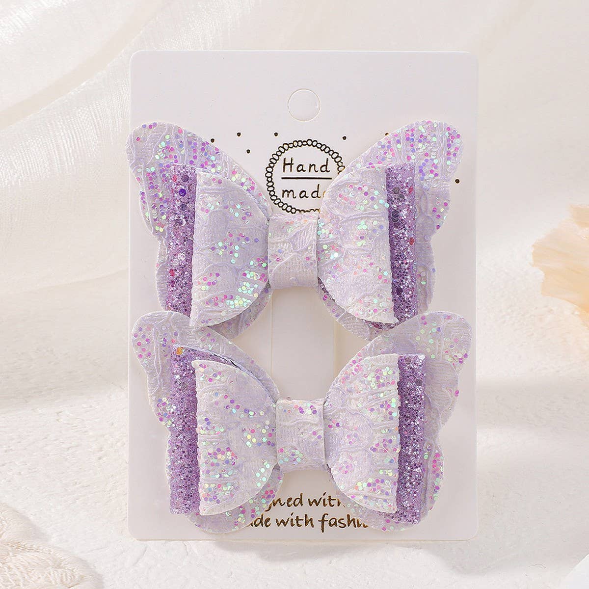 Cute Cartoon Glitter Bow Hair Clip Set