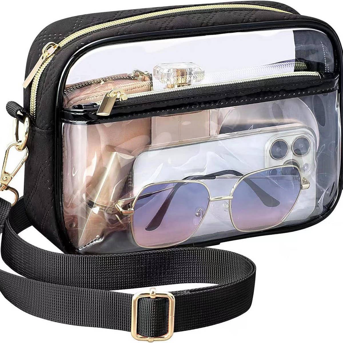 TRANSPARENT WAIST BAG DETACHABLE CROSSBODY BAG_CWAB1310
