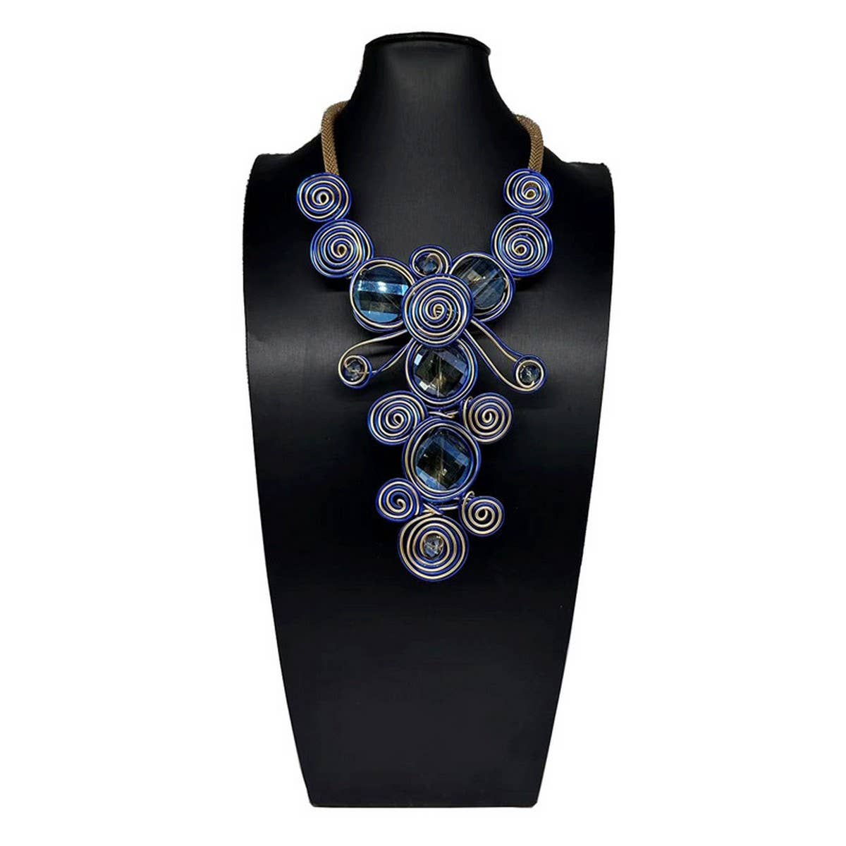 FASHION CRYSTAL ALUMINUM NECKLACE EARRINGS SET_CWMM4963