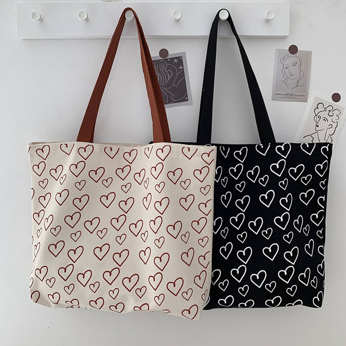 SIMPLE LOVE LAZY STYLE STUDENT CANVAS BAG_CWAB2152
