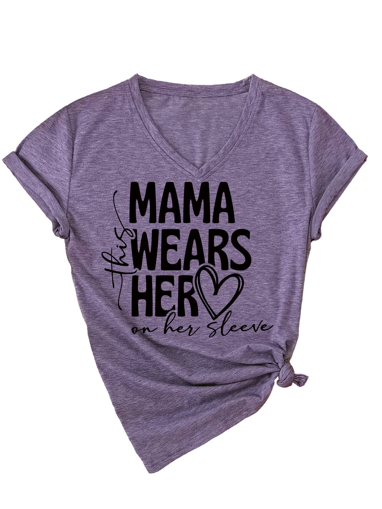 Simple Mother's Day V-neck blouse_CWTBLS0568