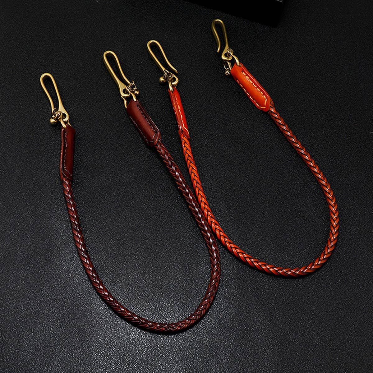 HAND-WOVEN VINTAGE LEATHER TROUSER CHAIN