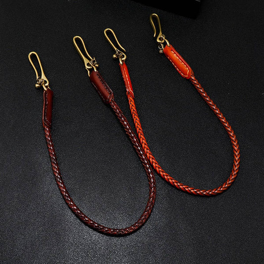 HAND-WOVEN VINTAGE LEATHER TROUSER CHAIN