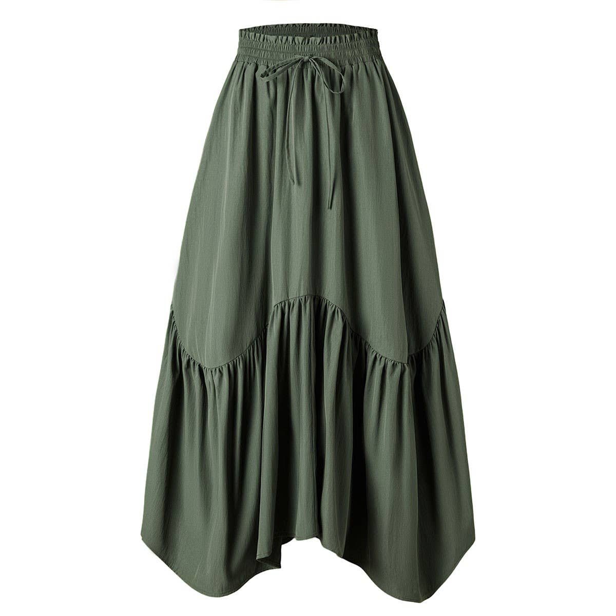 WAVE TIE ADJUSTABLE SKIRT LONG SWING SKIRT