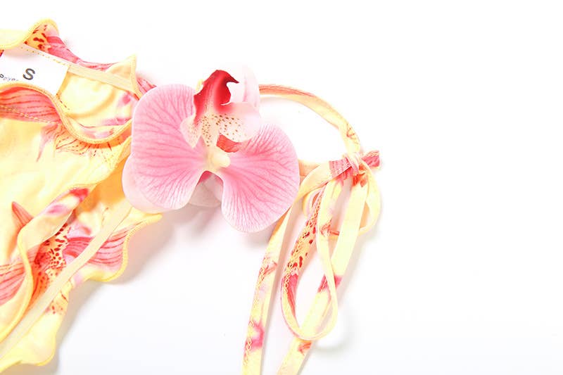 Sexy Halter Tie Floral Bikini Set