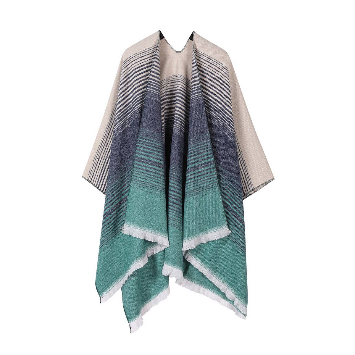 FAUX CASHMERE SHAWL GRADIENT SCARF SHAWL CAPE