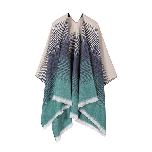 FAUX CASHMERE SHAWL GRADIENT SCARF SHAWL CAPE