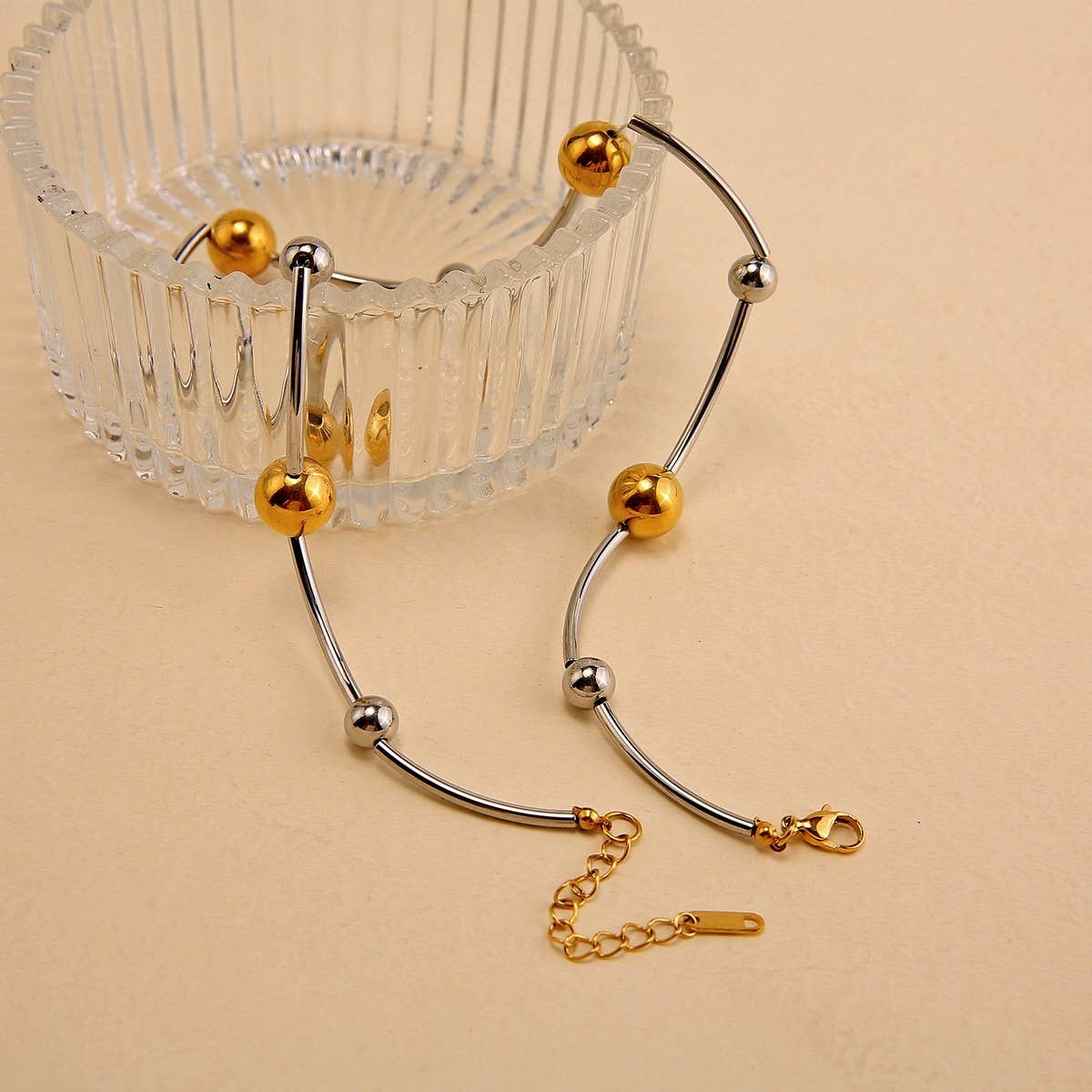 Two-Tone Gold & Silver Stainless Steel Necklace