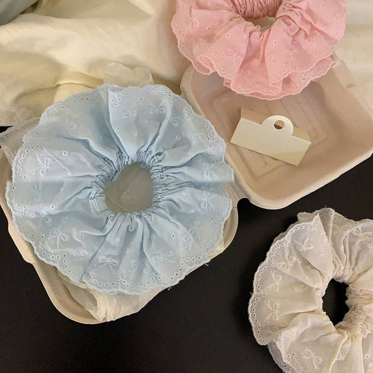 SWEET EMBROIDERED BOW LACE DOUBLE-LAYER HAIRBAND