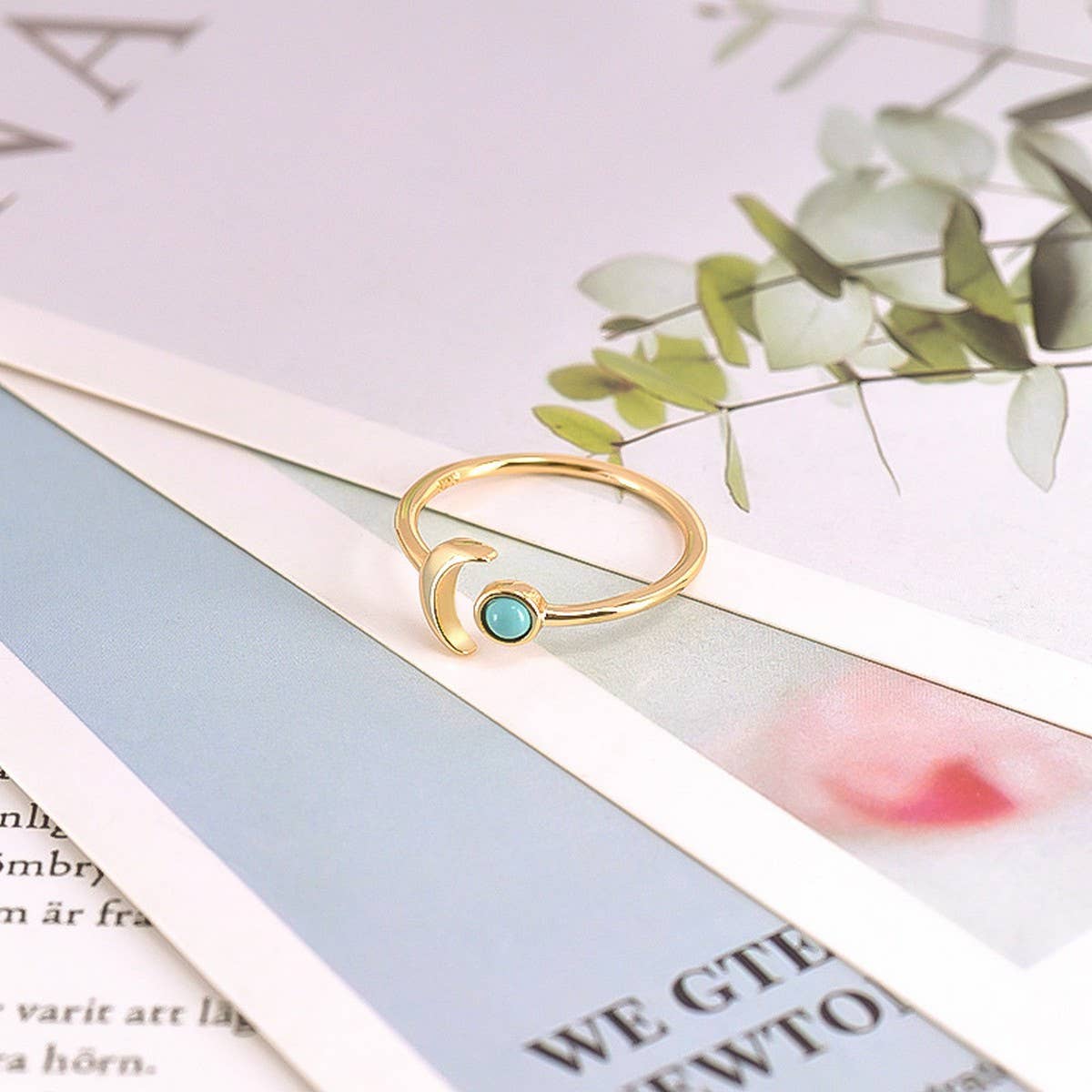 SIMPLE AND COOL MOON CREATIVE RING OPEN RING
