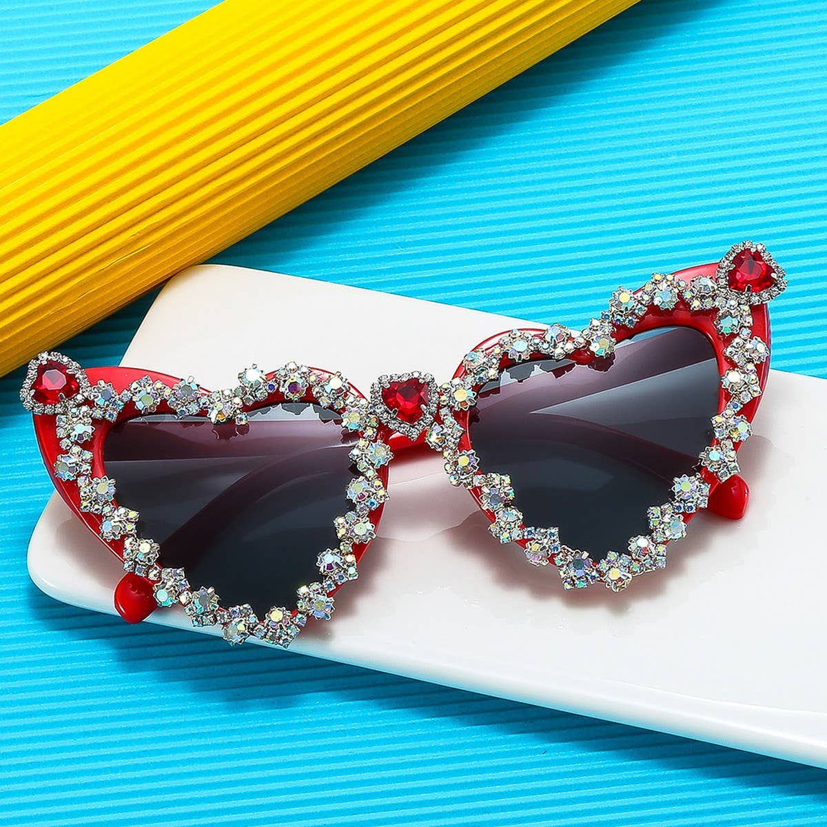 FASHION RETRO rhinestone HEART SUNGLASSES_CWASG0758