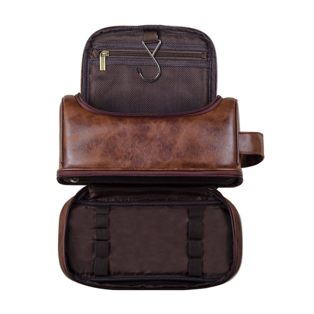 SIMPLE PORTABLE PU LEATHER COSMETIC BAG_CWAB0578