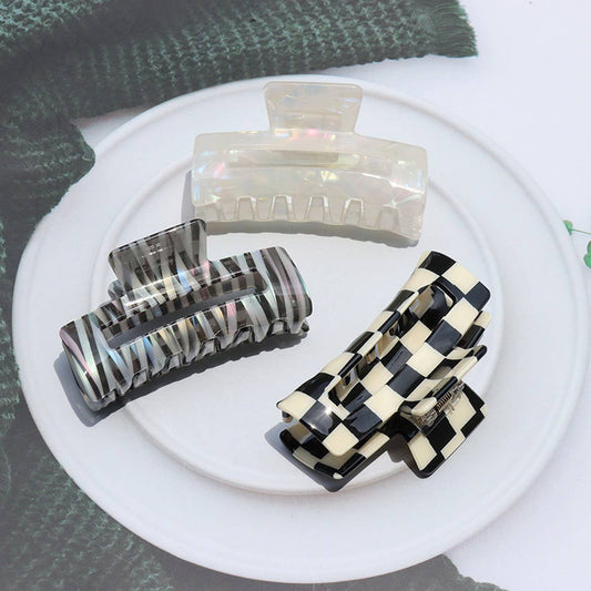 8.5CM Hollow Square Hair Claw - Retro French Style_CWAHA2627