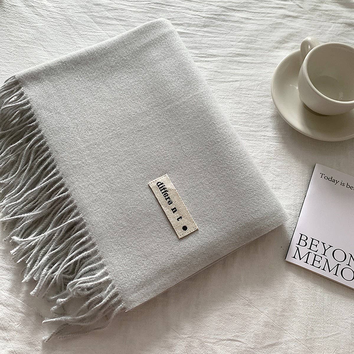 Colorblock Tassel Scarf - Thick Wrap for Students