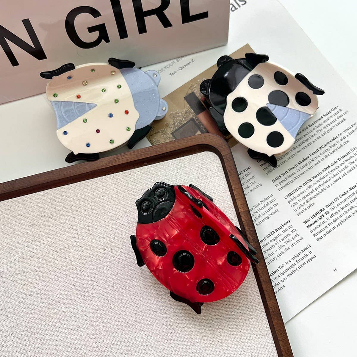 New Ladybug Acetate Hair Clip for Chic Hairstyles