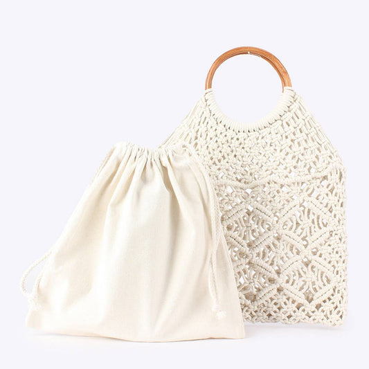MESH BEACH BAG WITH HANDLES TOTES WITH MESH_CWAB4669