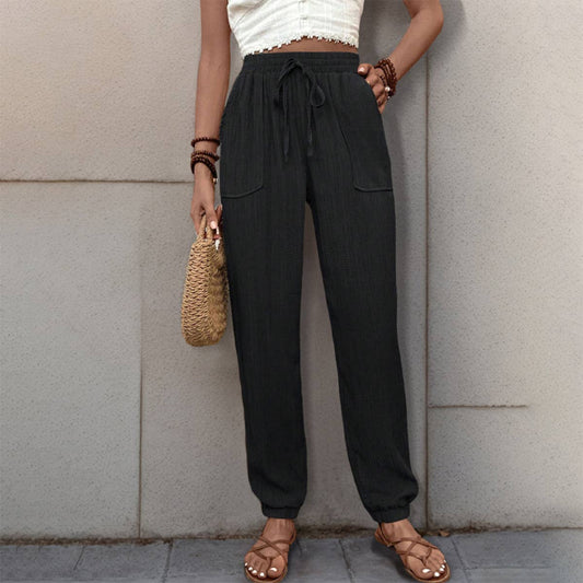 Texture sense casual long small foot pants