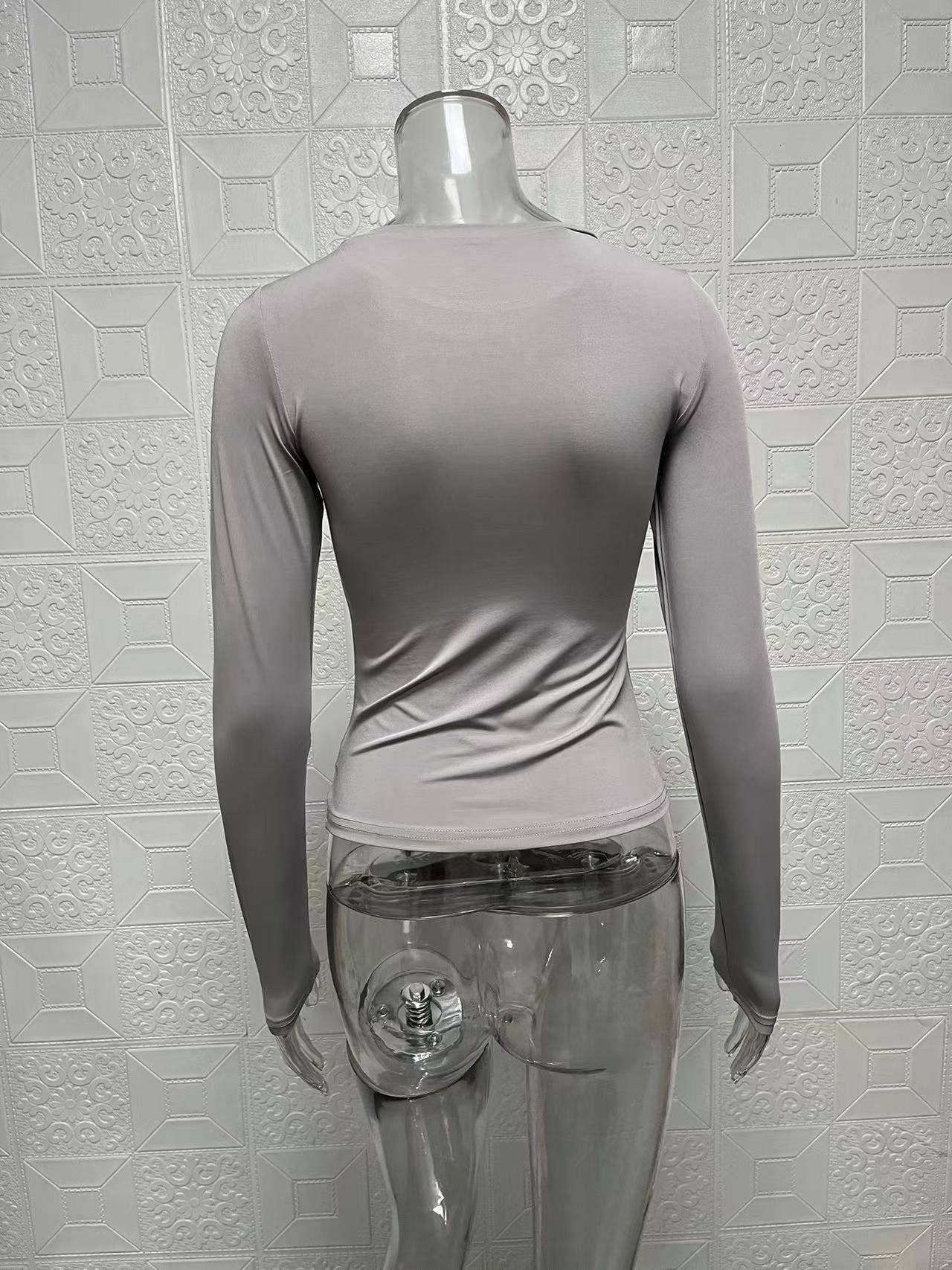 Round-neck fashionable solid color T-shirt