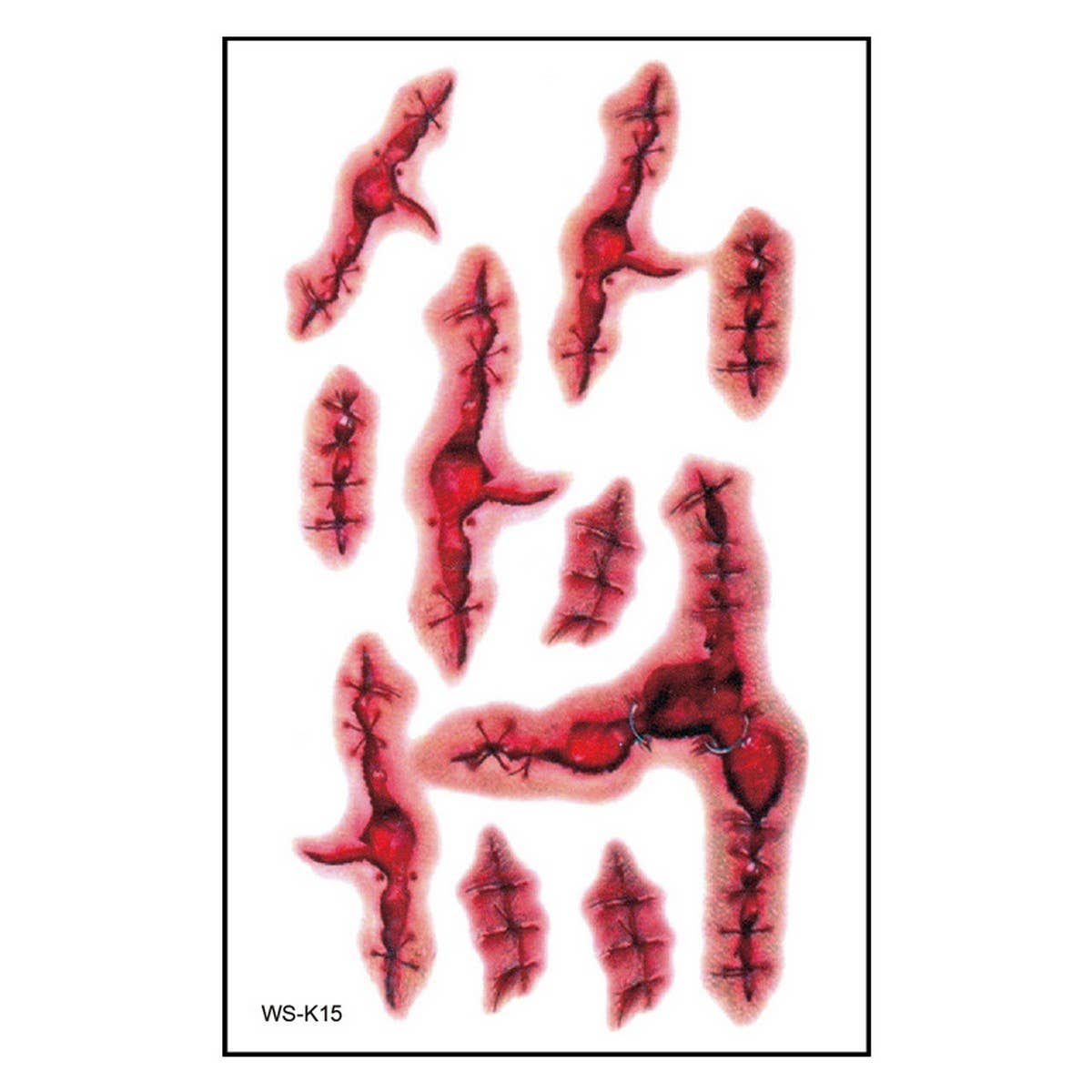 Bloody Scar Tattoos ??Halloween Party Wounds_CWMM8378