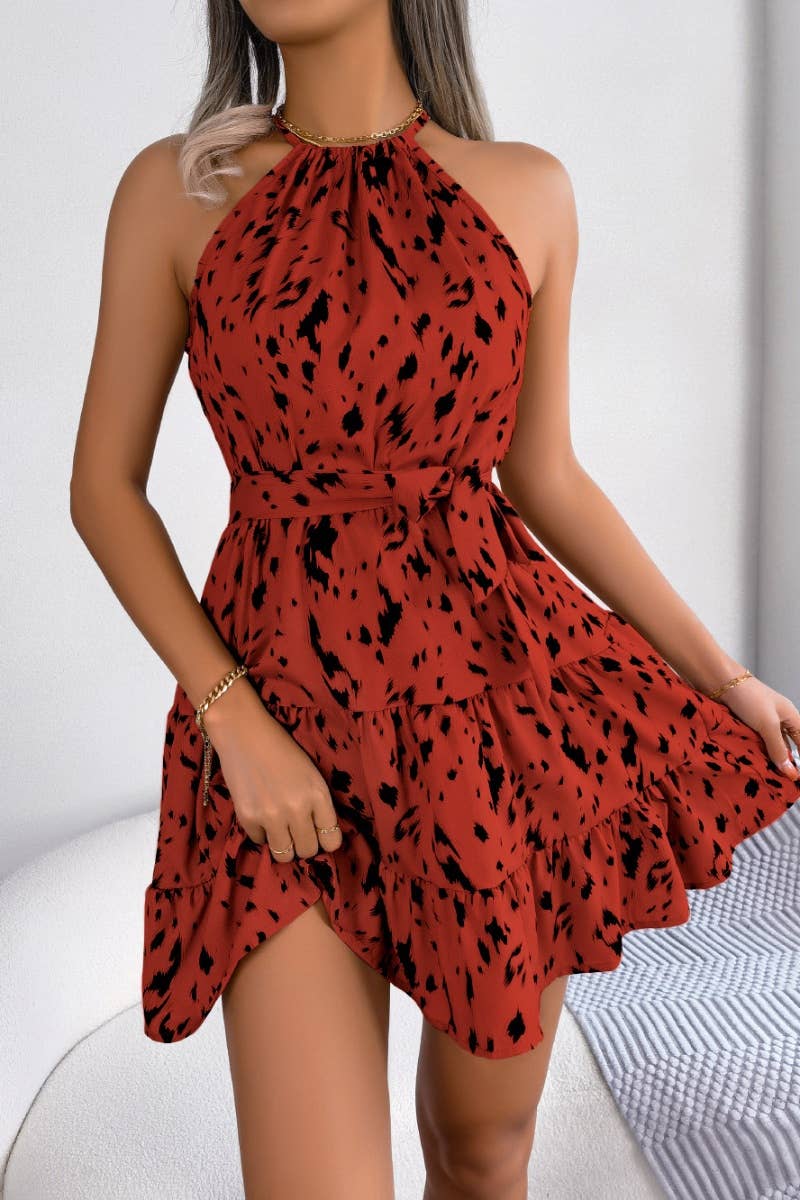 CWDSD4631_LEOPARD-PRINT PEPLUM DRESS WITH NECK NECK