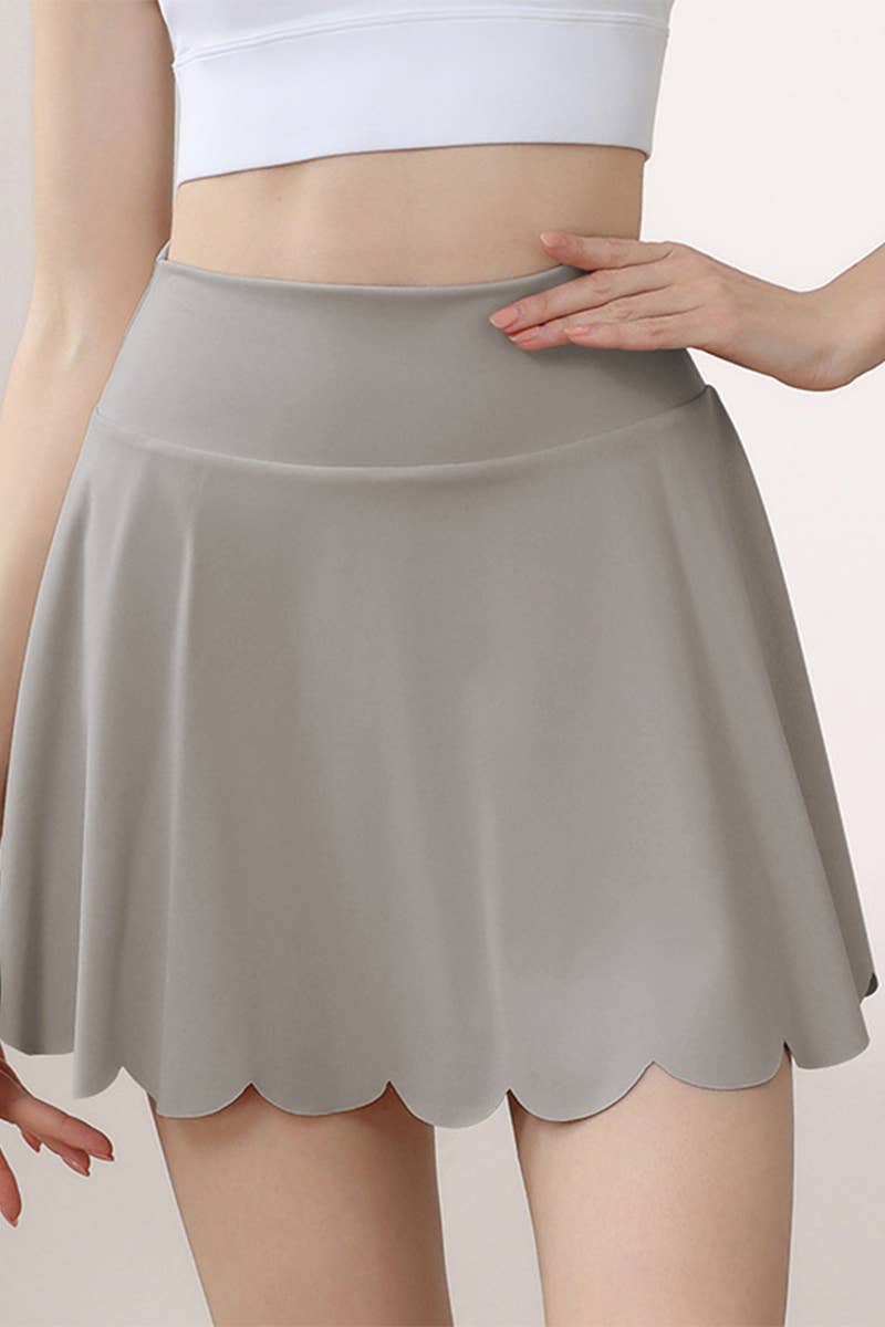CWBSP0517_HIGH WAIST PETAL ANTI-EXPOSURE SPORTS SKIRT