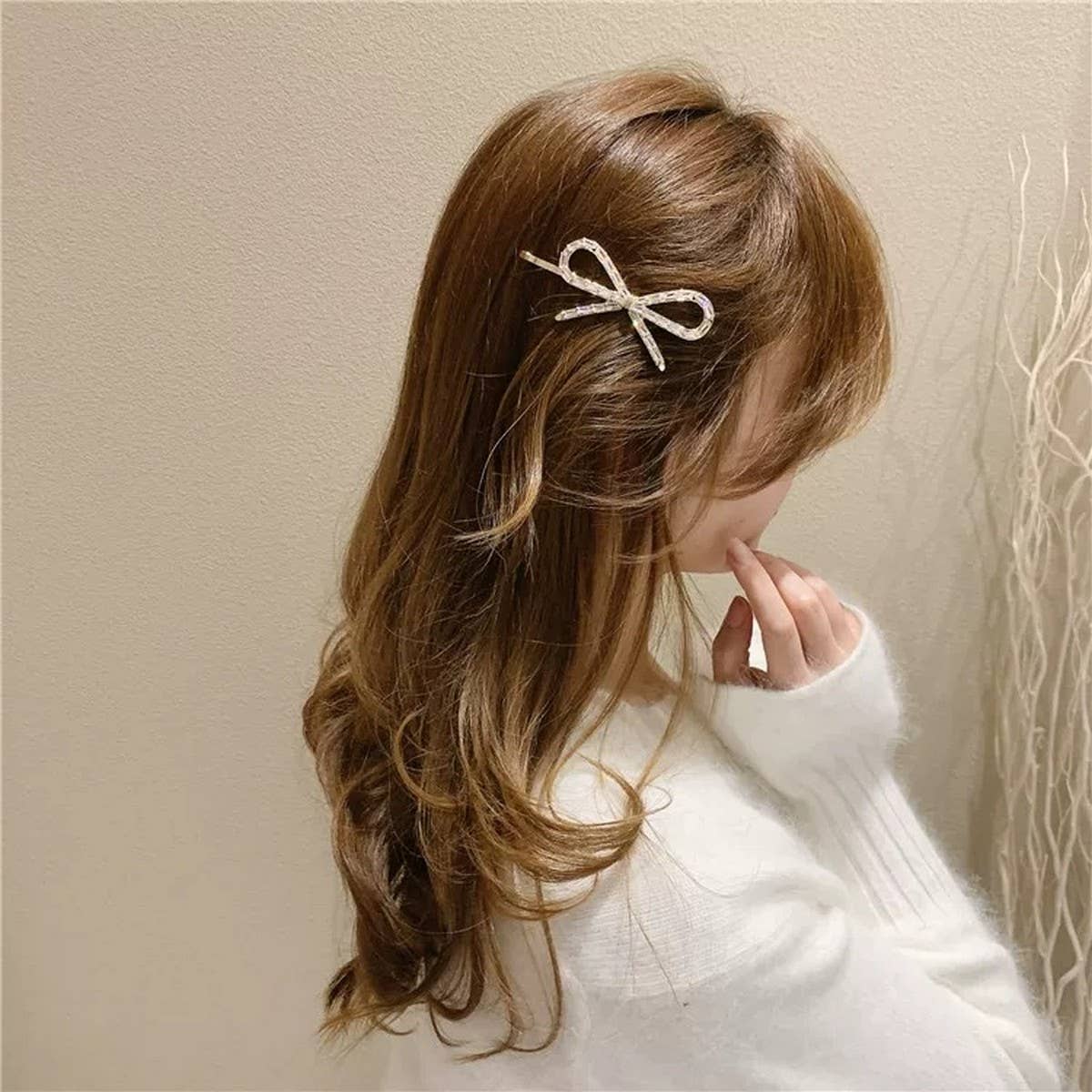Rhinestone Bow Hair Pin for Girls or Ladies