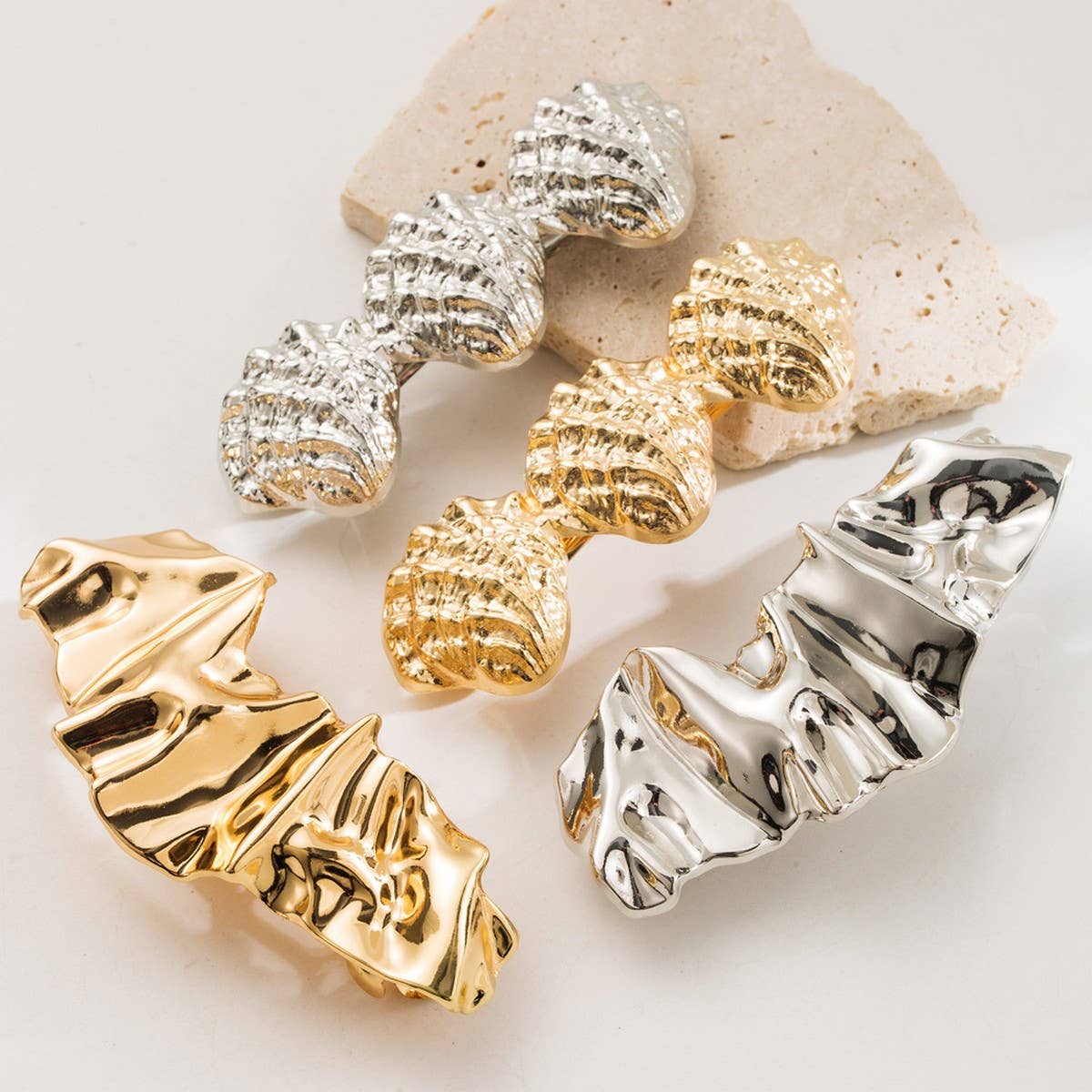 Minimalist Metal Spring Clip, Shell Shape Hairpin