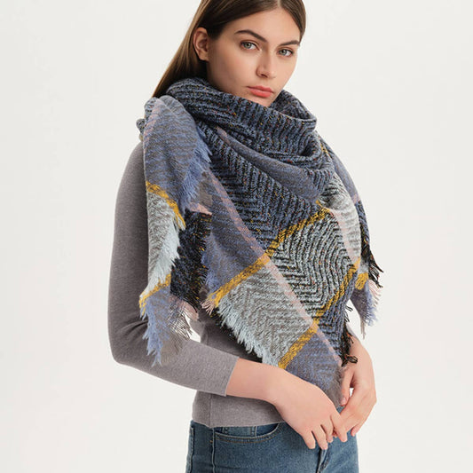 Plaid Triangle Scarf for Fall & Winter ??Wholesale_CWASC0110