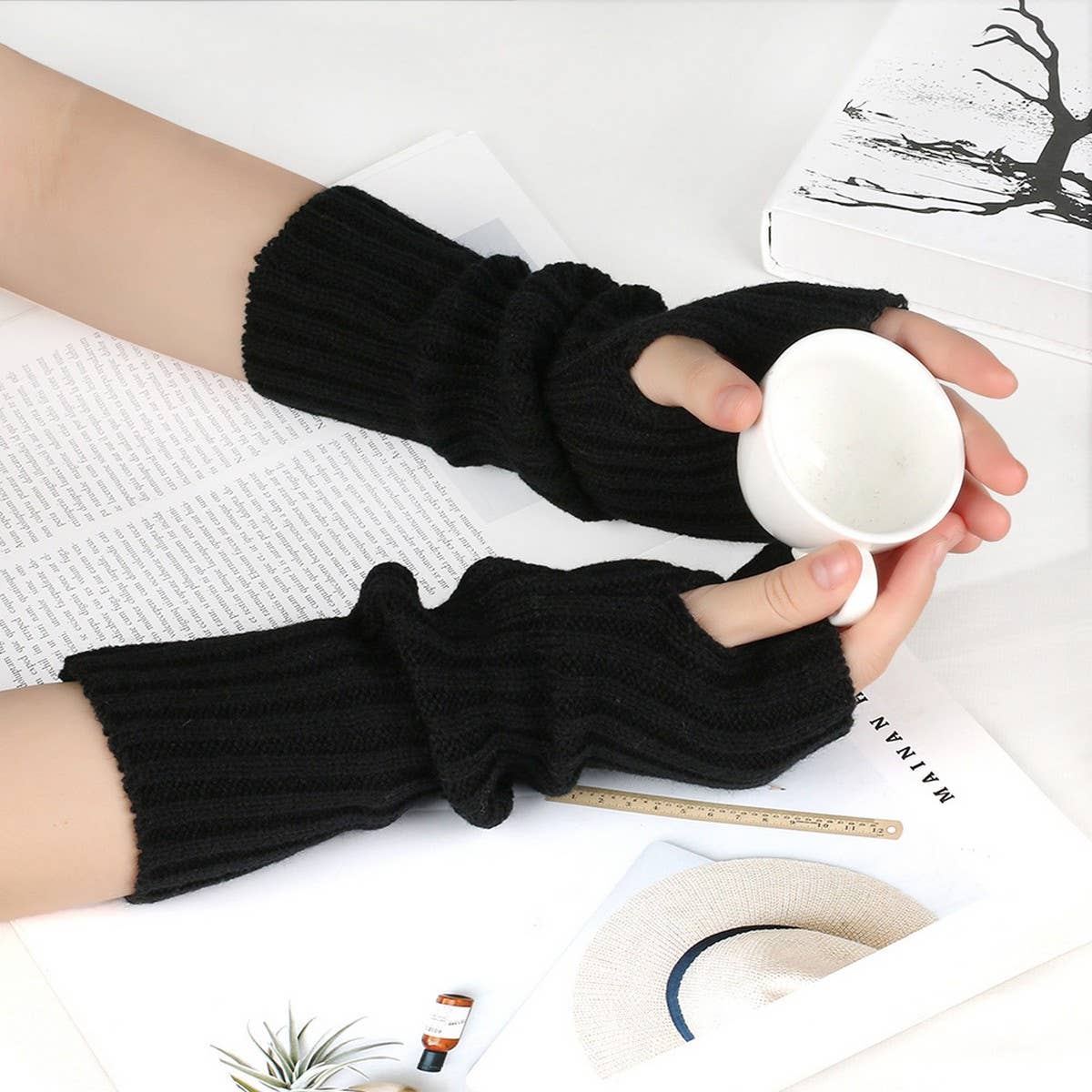 CWMM10077_KNIT FINGERLESS ARM WARMERS WOMEN