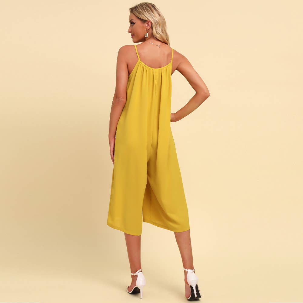 Loose solid color camisole jumpsuit