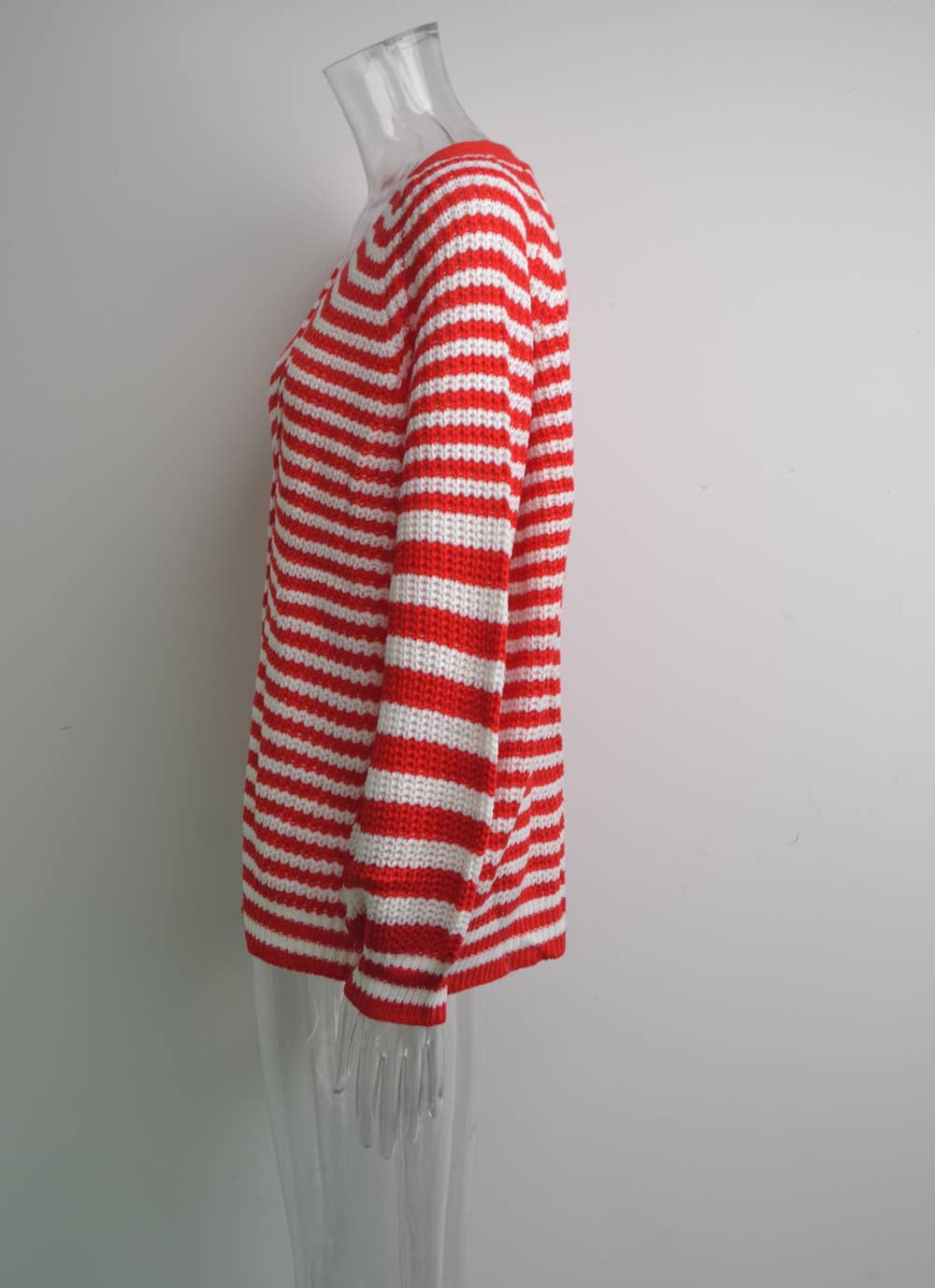 STRIPED SWEATER PLUS SIZE LOOSE KNIT