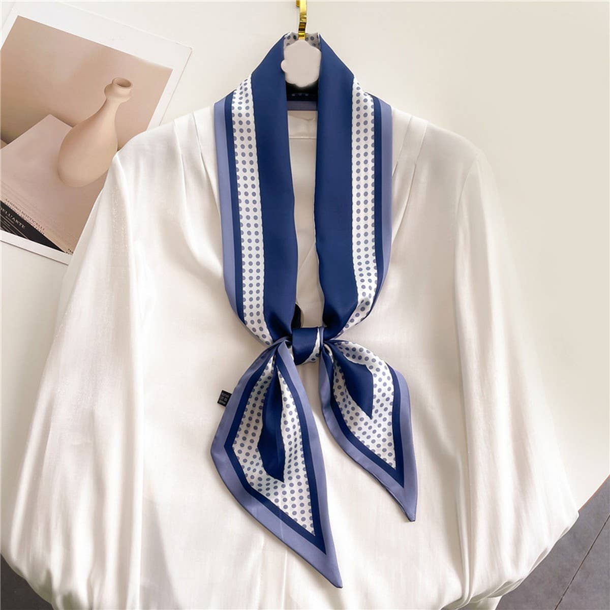 FASHIONABLE DOUBLE-LAYER RIBBON ANGLED HEAD SCARF