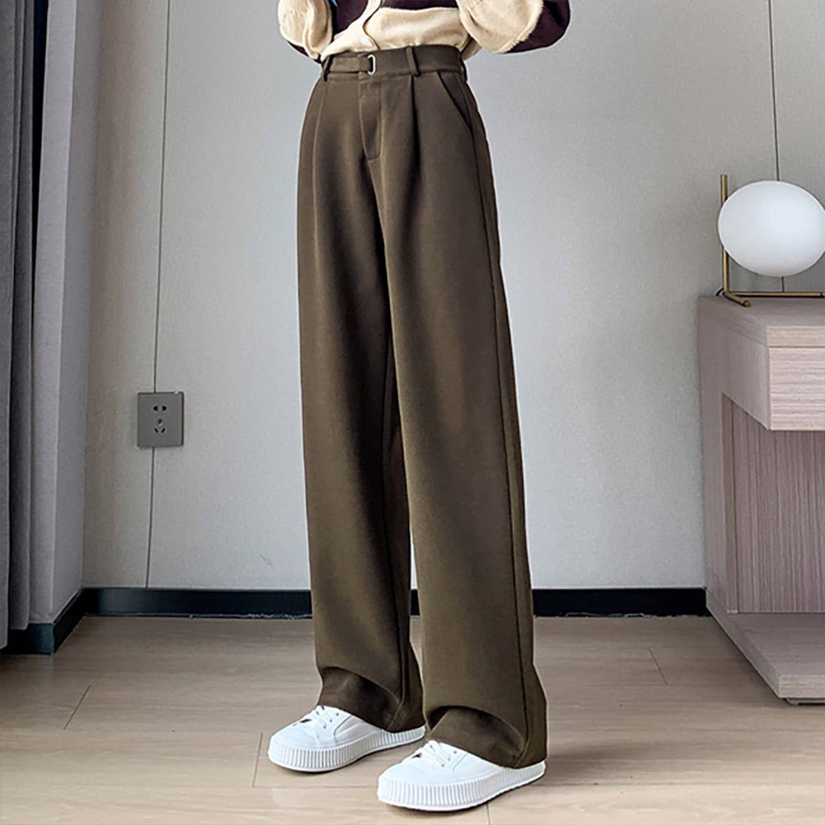 High-waisted pants Loose casual wide-leg pants