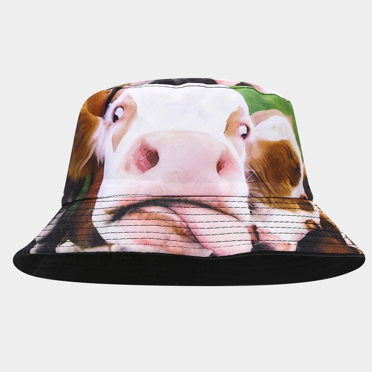 WOMEN SUN VISOR PRINTED DOUBLE-SIDED BUCKET HAT_CWAH1634