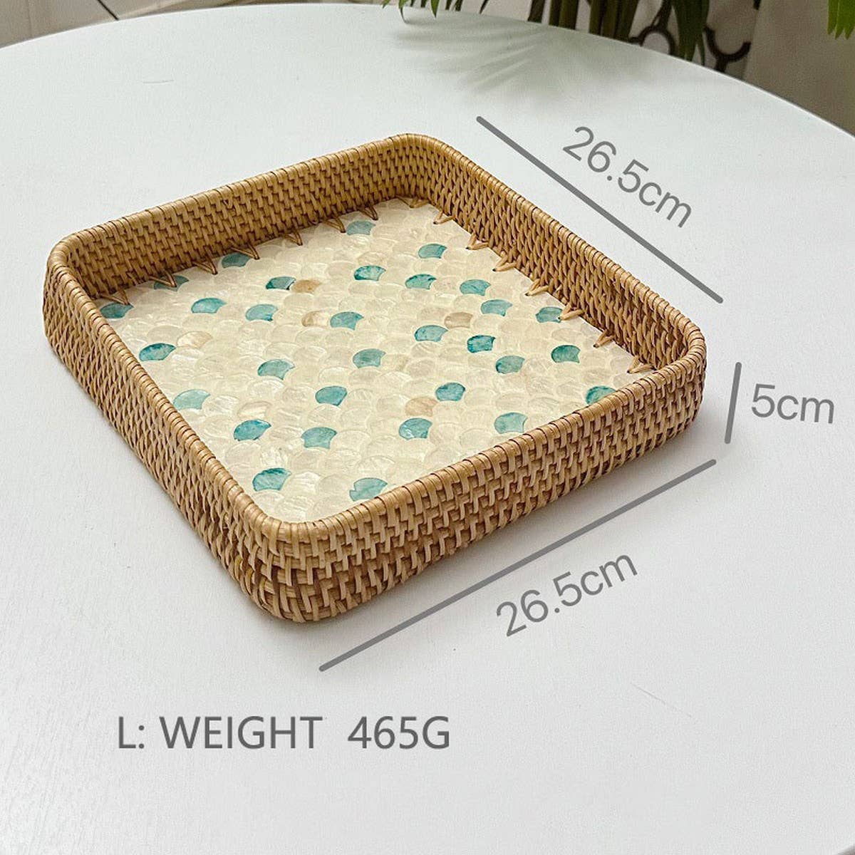 RATTAN COLORFUL SHELL CREATIVE HANDMADE FRUIT PLATE_CWMM4415